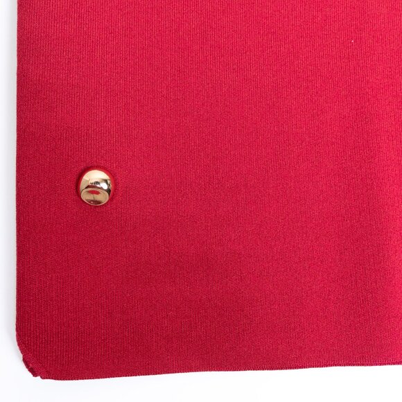 Zara Red Knit Vest Sleeveless Top Gold Side Buttons Large NEW - Picture 11 of 13